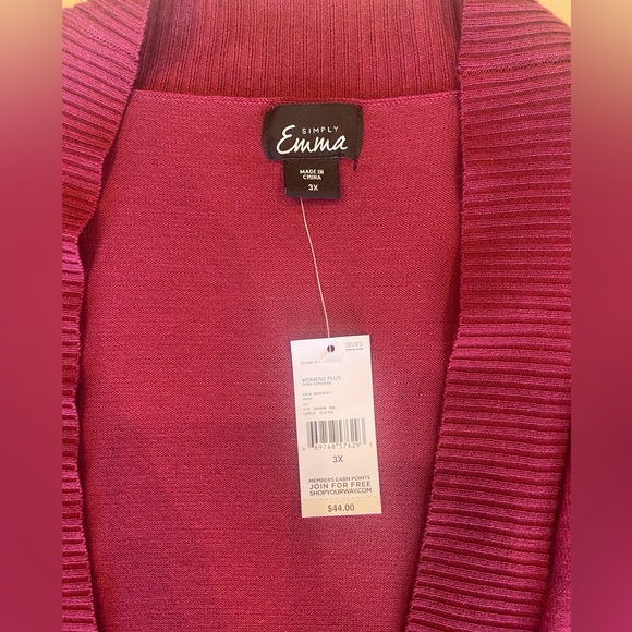 NWT Simply Emma Red Cardigan - Picture 3 of 3